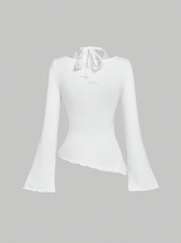 Lace Patchwork Asymmetrical Top
